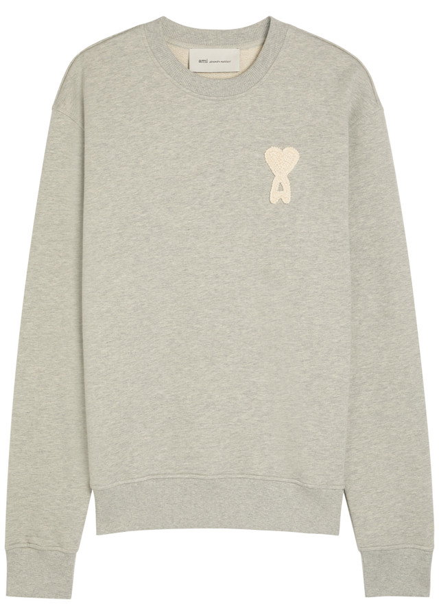 AMI PARIS Logo-appliquéd cotton sweatshirt