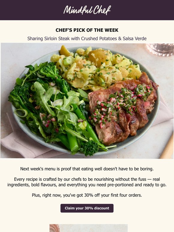 On the menu with 30% off