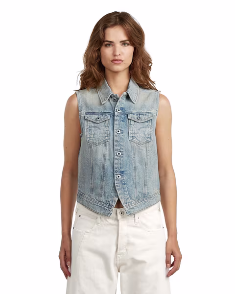 Pitched Hem Slim Vest