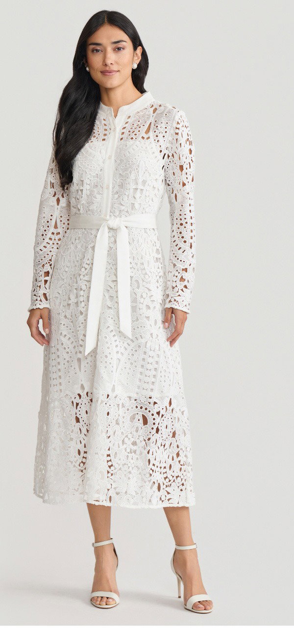 Fit-N-Flare Lined Laced Midi Dress