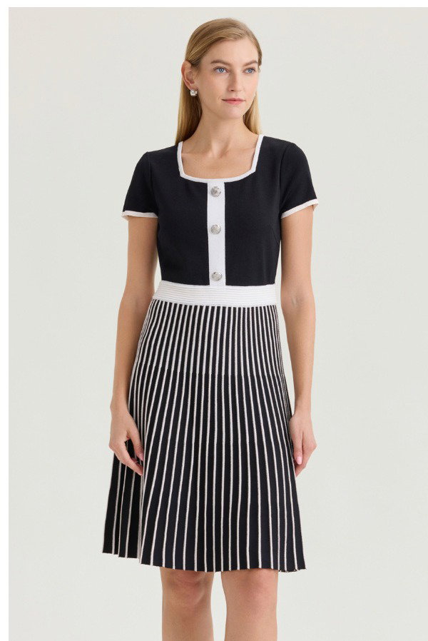 Fit-N-Flare Knee Length Soft Knit Dress