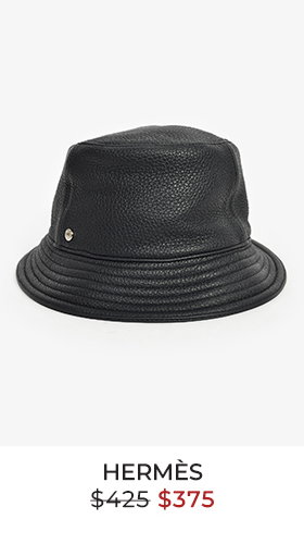 Hermès Navy Leather Bucket Hat