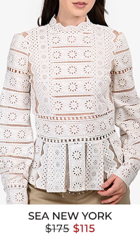 Sea New York White Floral Sheer Blouse Size 0