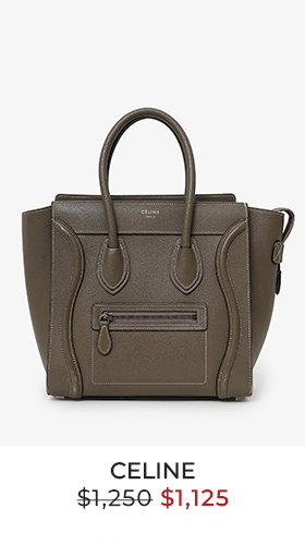 Celine Grey Leather Micro Luggage Tote
