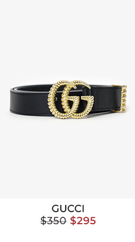 Gucci Black/Gold Leather GG Belt Size 70/28