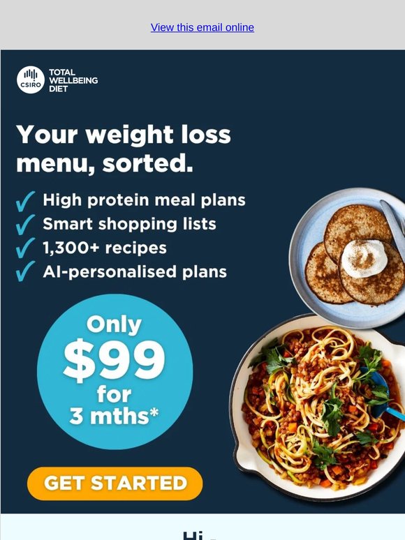 Your weight loss menu plan = sorted! 💪