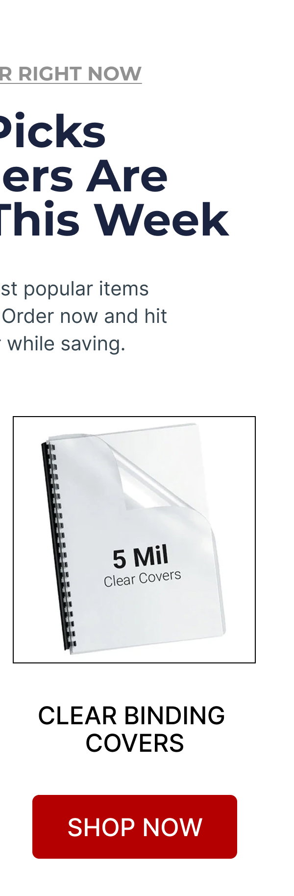 Clear Binding  Covers 