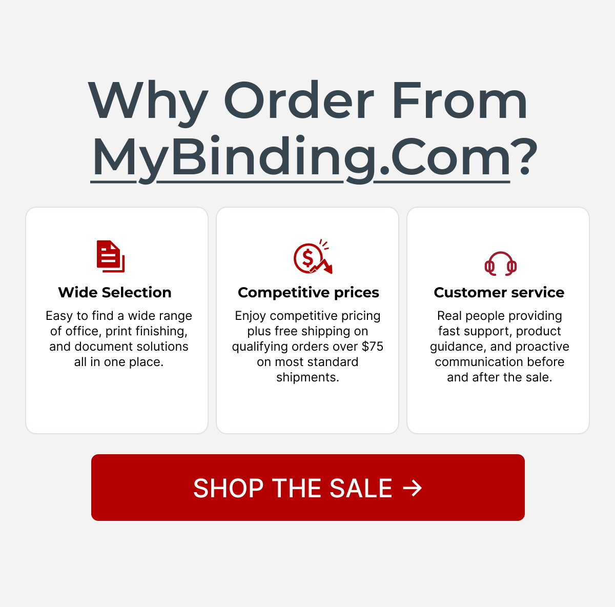 Why Order From  MyBinding.com?