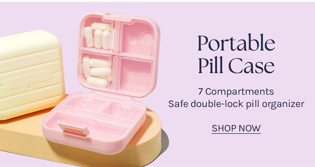 new portable pill case with 7 compartments