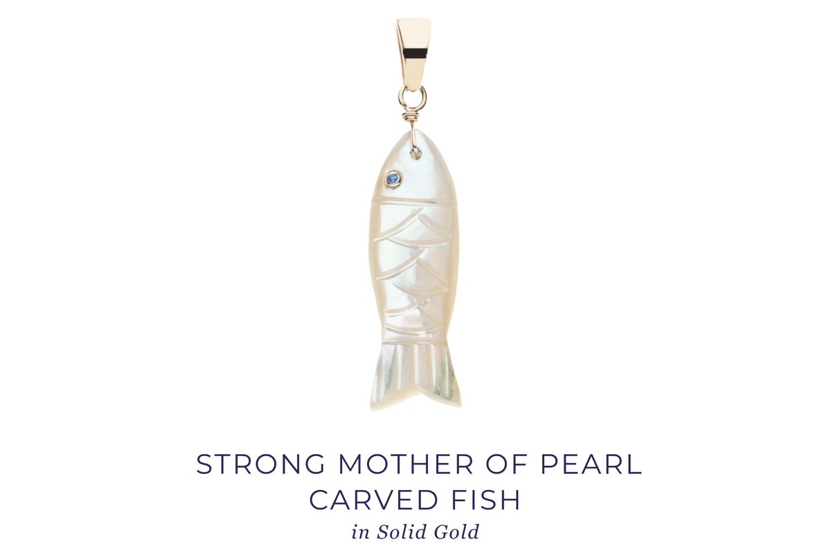Strong Mother of Pearl Carved Fish