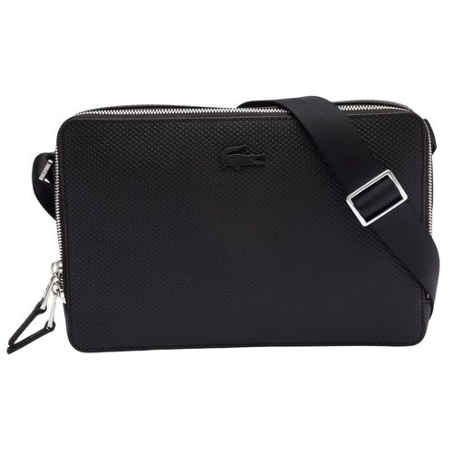Lacoste Chantaco Piqu Leather Reporter Bag - Black