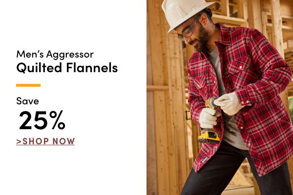 Men's Aggressor Quilted Flannels Save 25%