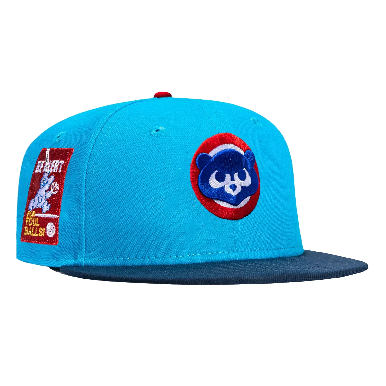 Image of New Era 59Fifty Chicago Cubs Be Alert for Foul Balls Patch 1979 Hat - Light Blue, Royal