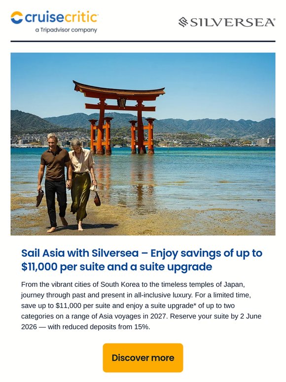 Save on luxury voyages of Japan
