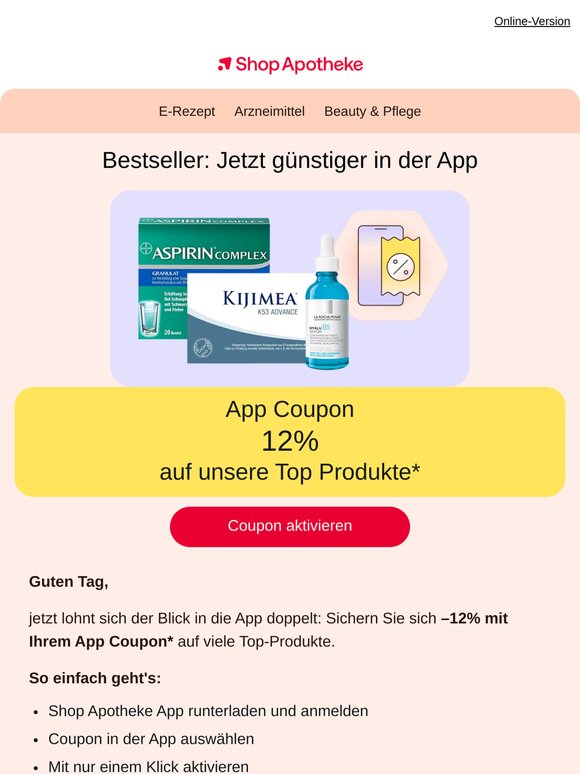 Nur in der App: –12% auf Top-Produkte!