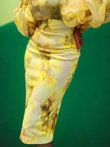 Image of Elegant Printing Floral Midi Skirt