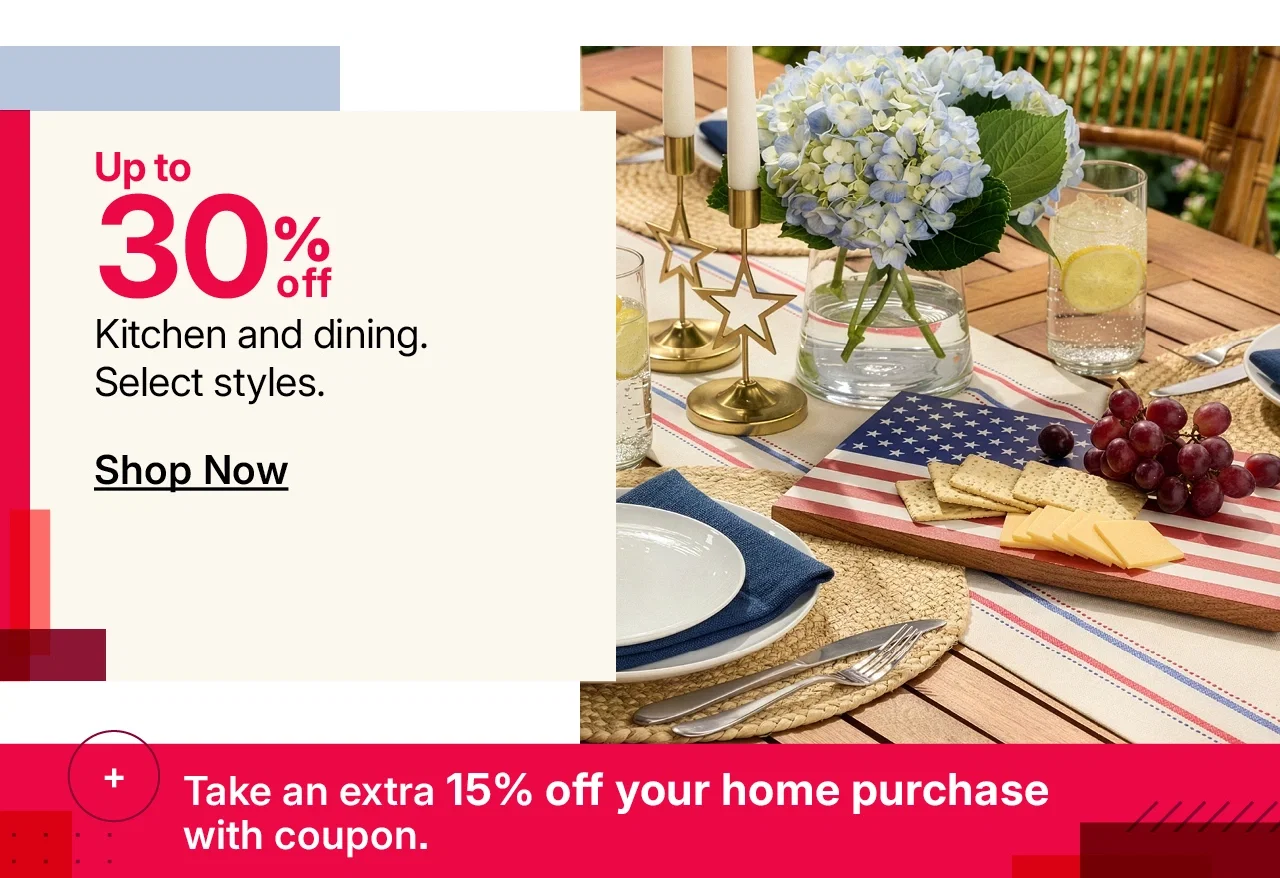 up to 30% off kitchen and dining