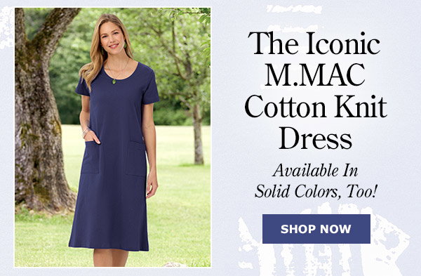 The Iconic M.MAC Cotton Knit Dress Available in Solid Colors, Too! Shop Now. M.MAC Solid Mid-Length Cotton Knit Dress With Pockets