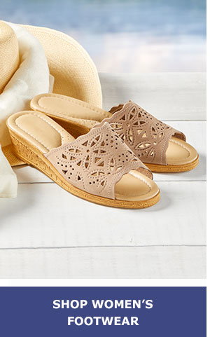 Shop Women's Footwear. Women's Spring Step Italian Leather Wedge Slide Sandals