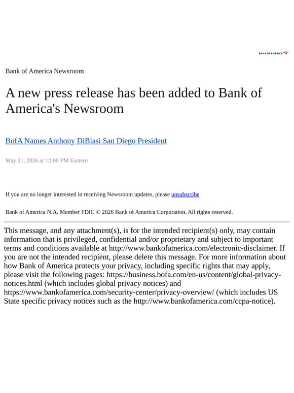Bank of America Newsroom