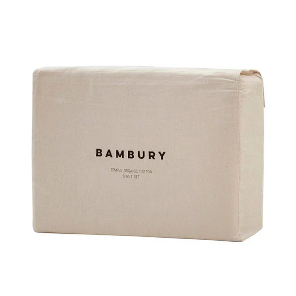 Bambury Temple Organic Cotton Sheet Set Pebble