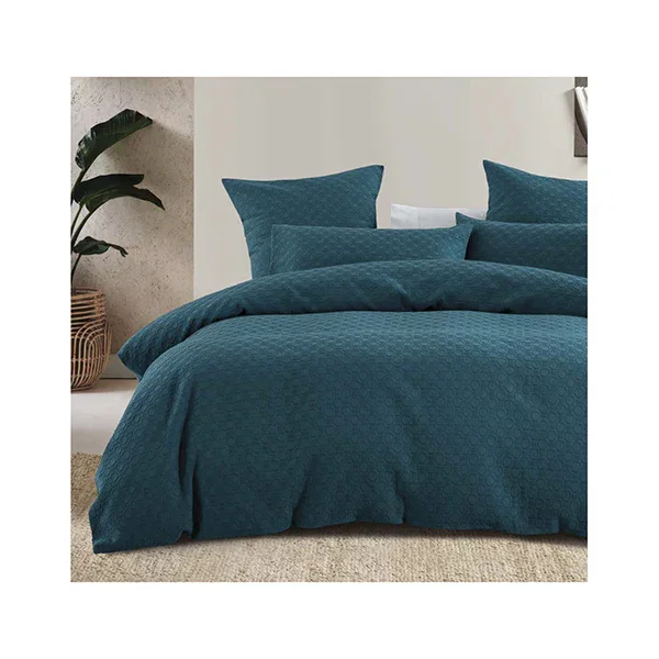 Bambury Luna Jacquard Quilt Cover Set Teal