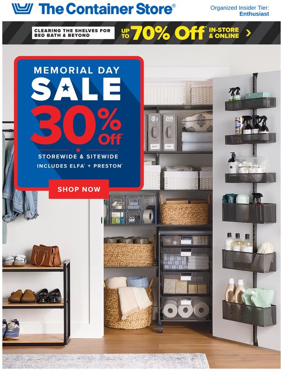 Early Access: 30% off Everything, Including Elfa & More!