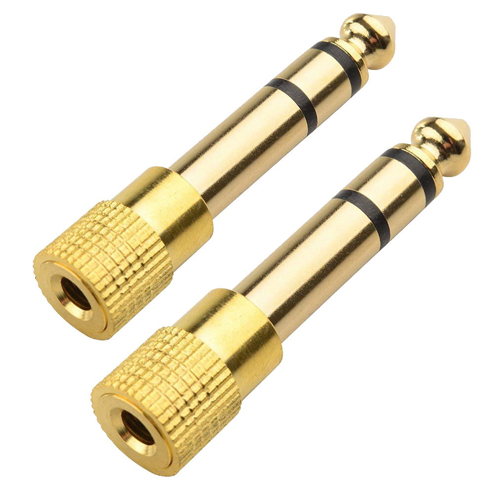 EvoDx 3.5mm - 6.3mm Headphone Jack Converter Gold Plug - Pack of 2 - £1.99 delivered