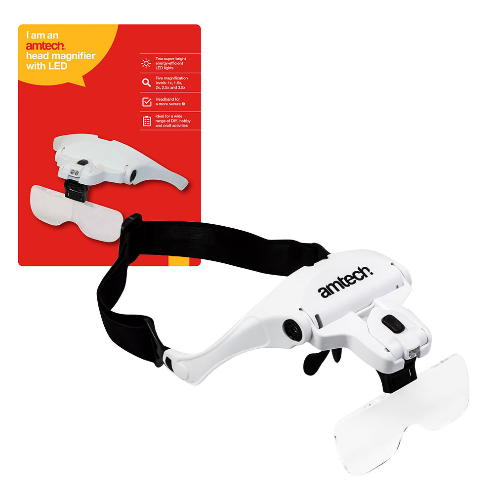 Amtech Hands-free Multi-lens Head Magnifier with LED - £17.69 delivered