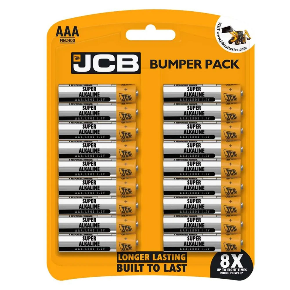 JCB AAA Super Alkaline Batteries - Pack of 18 - £6.99 delivered