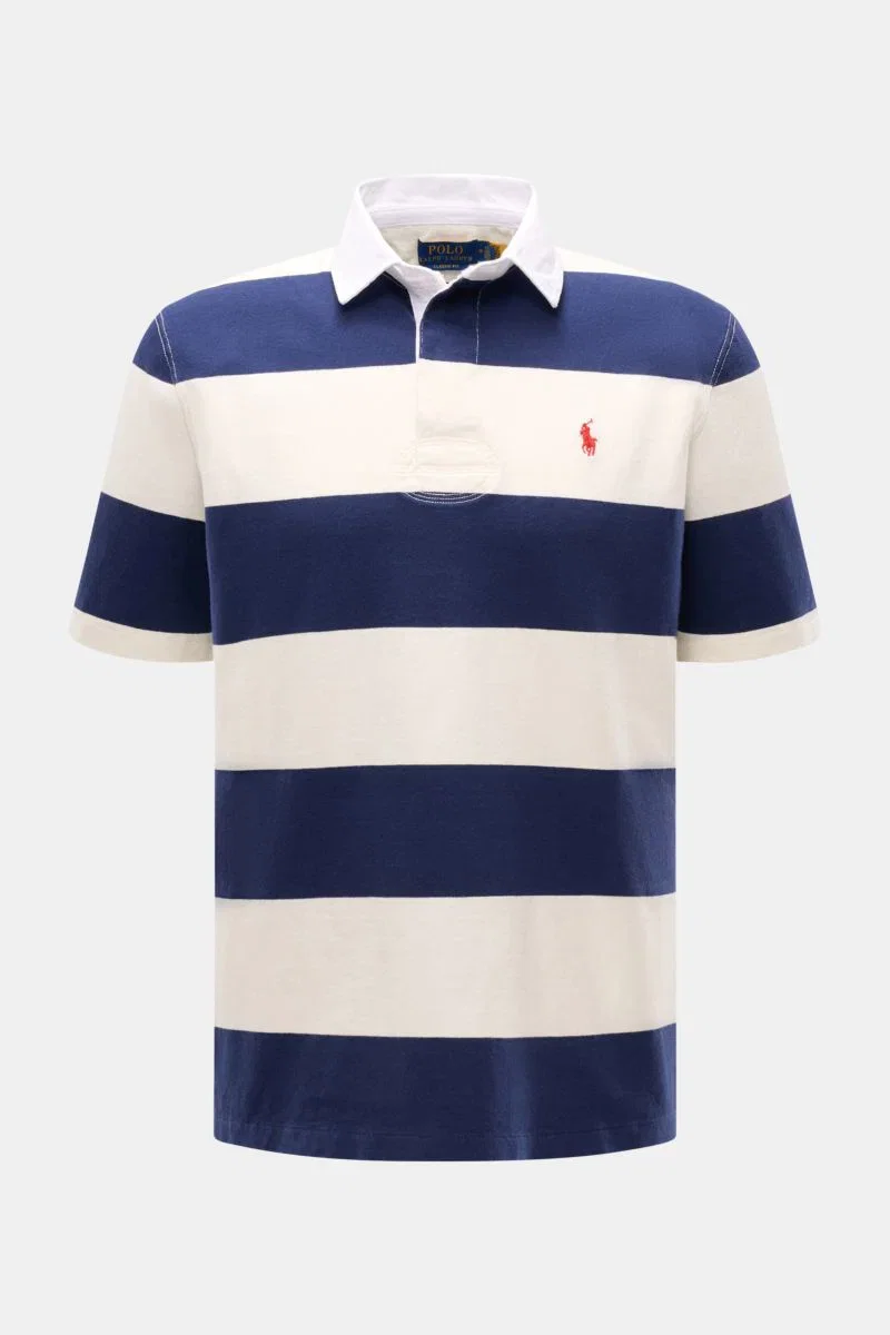 Poloshirt navy/offwhite gestreift