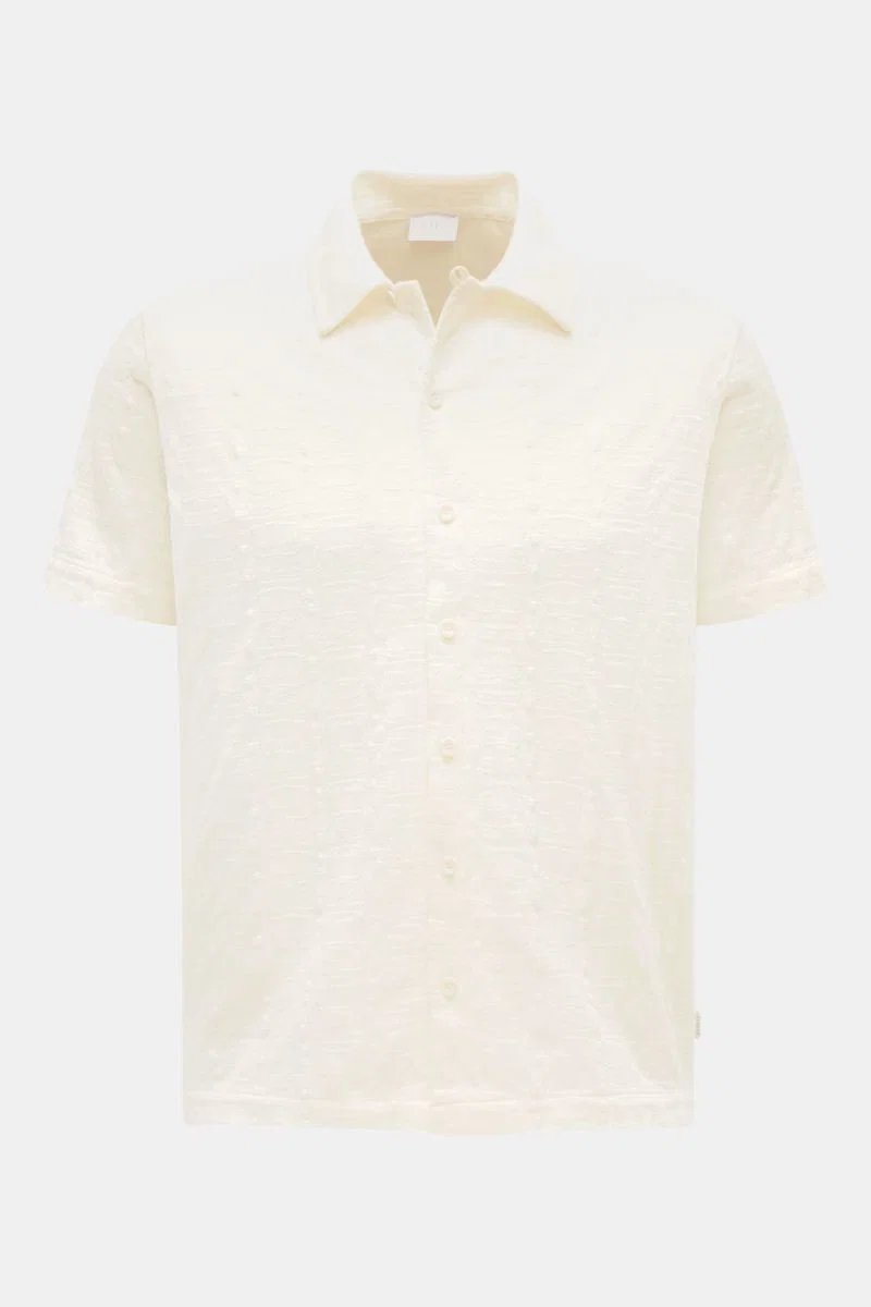 Jersey-Kurzarmhemd creme