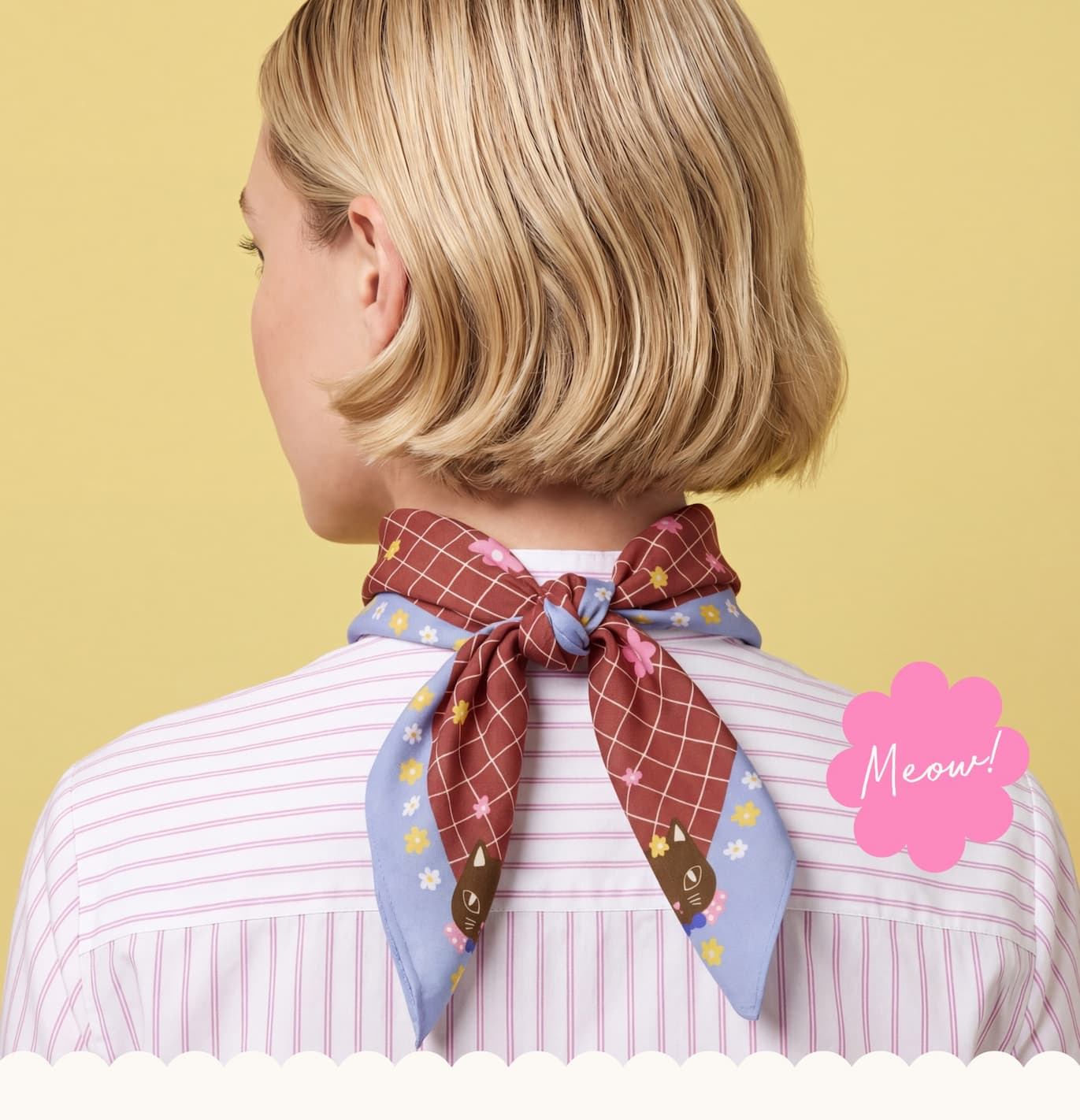 chat au chocolat cotton silk bandana