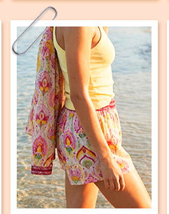 Pink Mixed Print Stretch Shorts
