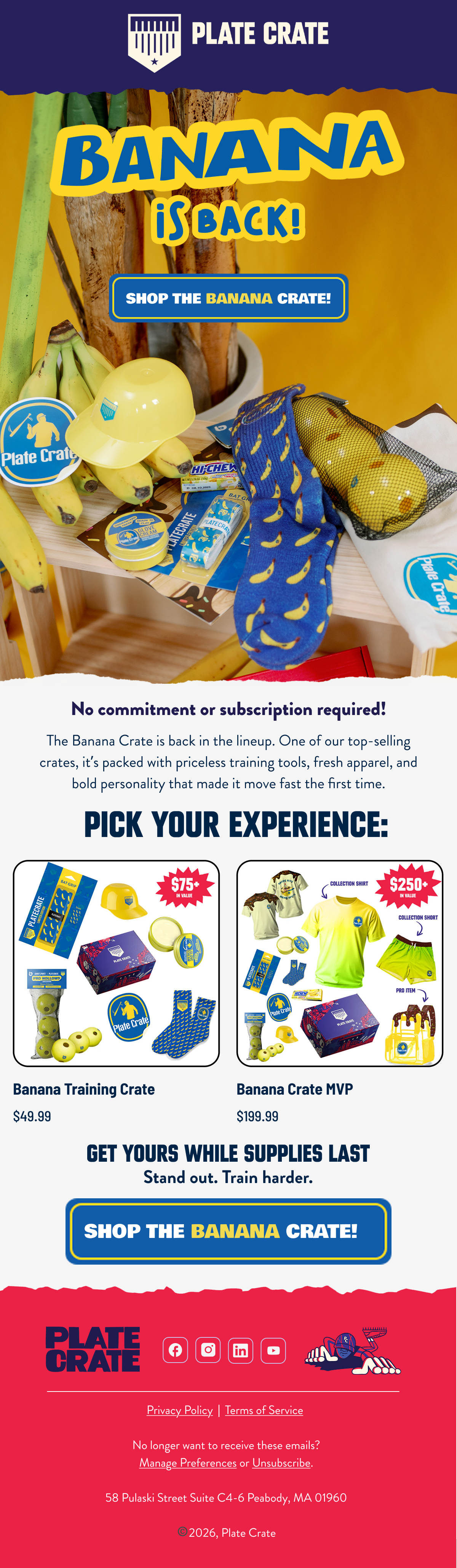 The Banana is back! Shop the Banana crate NOW! 