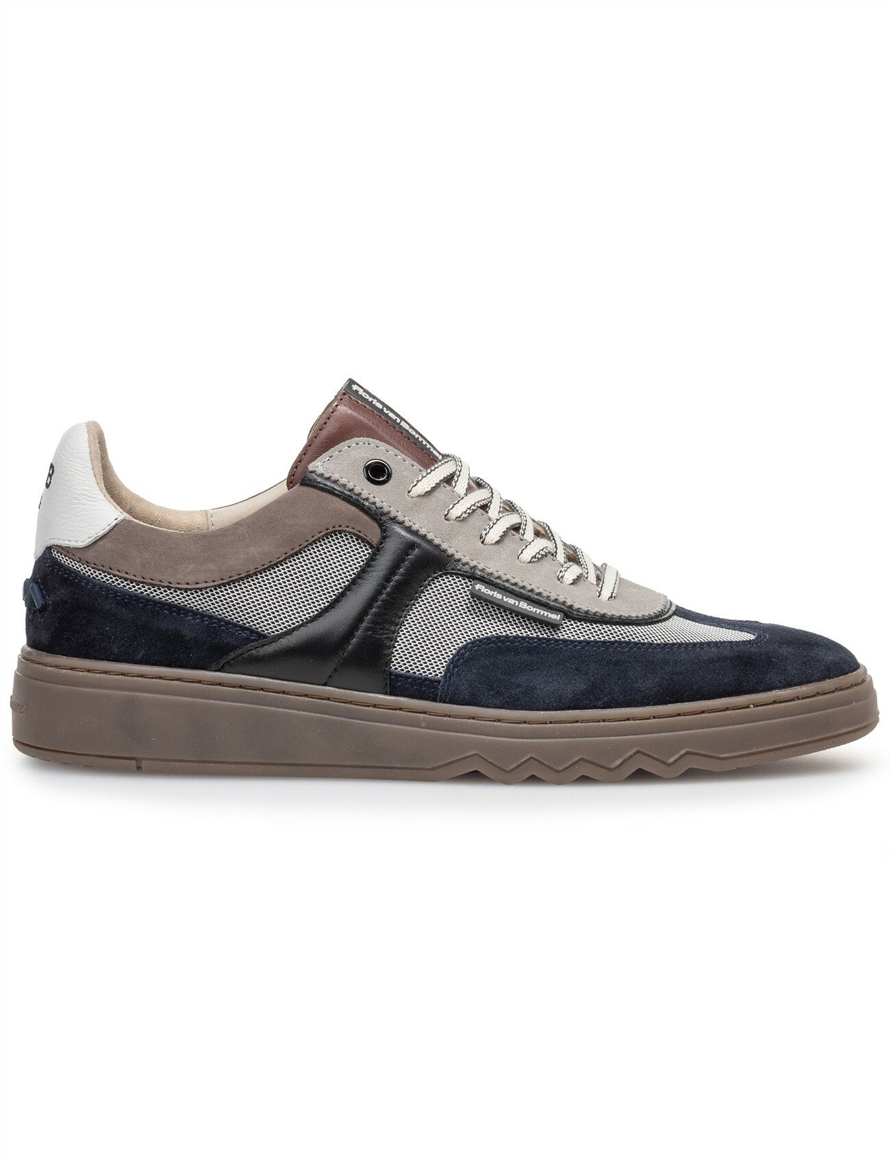 Donkerblauwe geprinte sneaker suede Floris van Bommel
