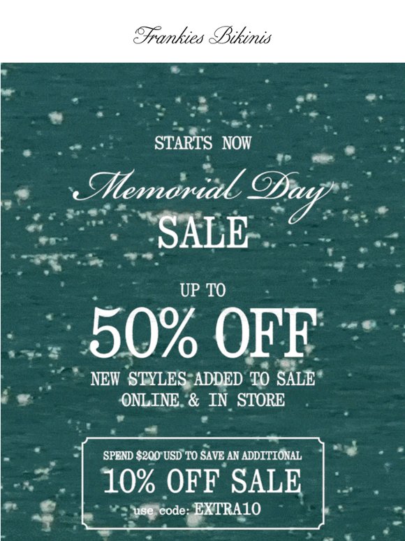 STARTS NOW: UP TO 50% OFF