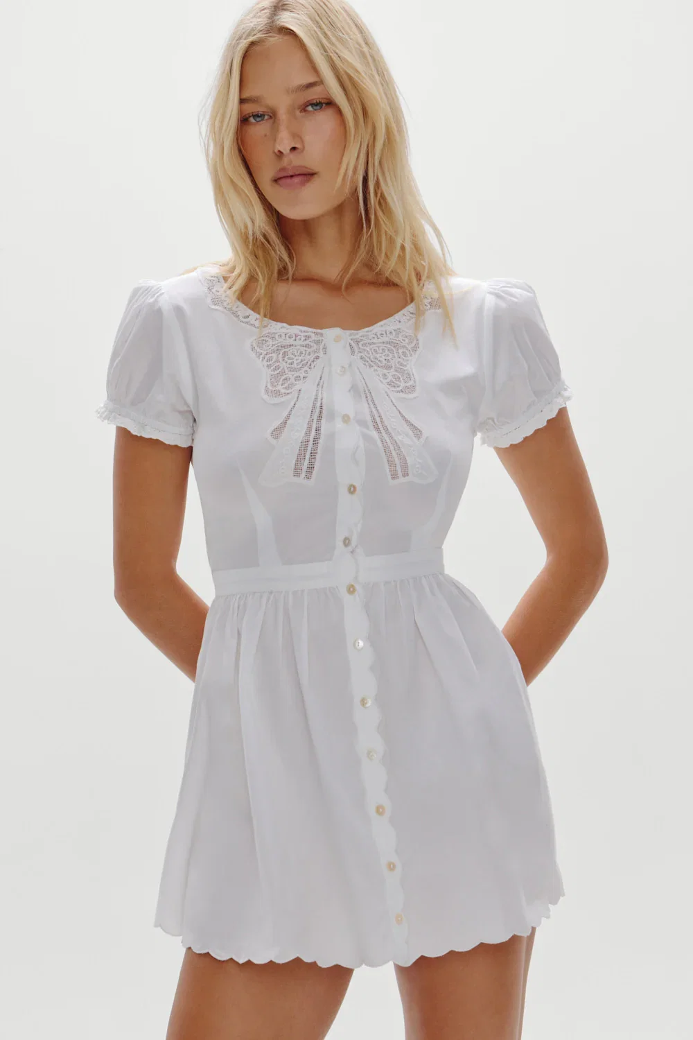 Image of Ivy Cotton Mini Dress - White