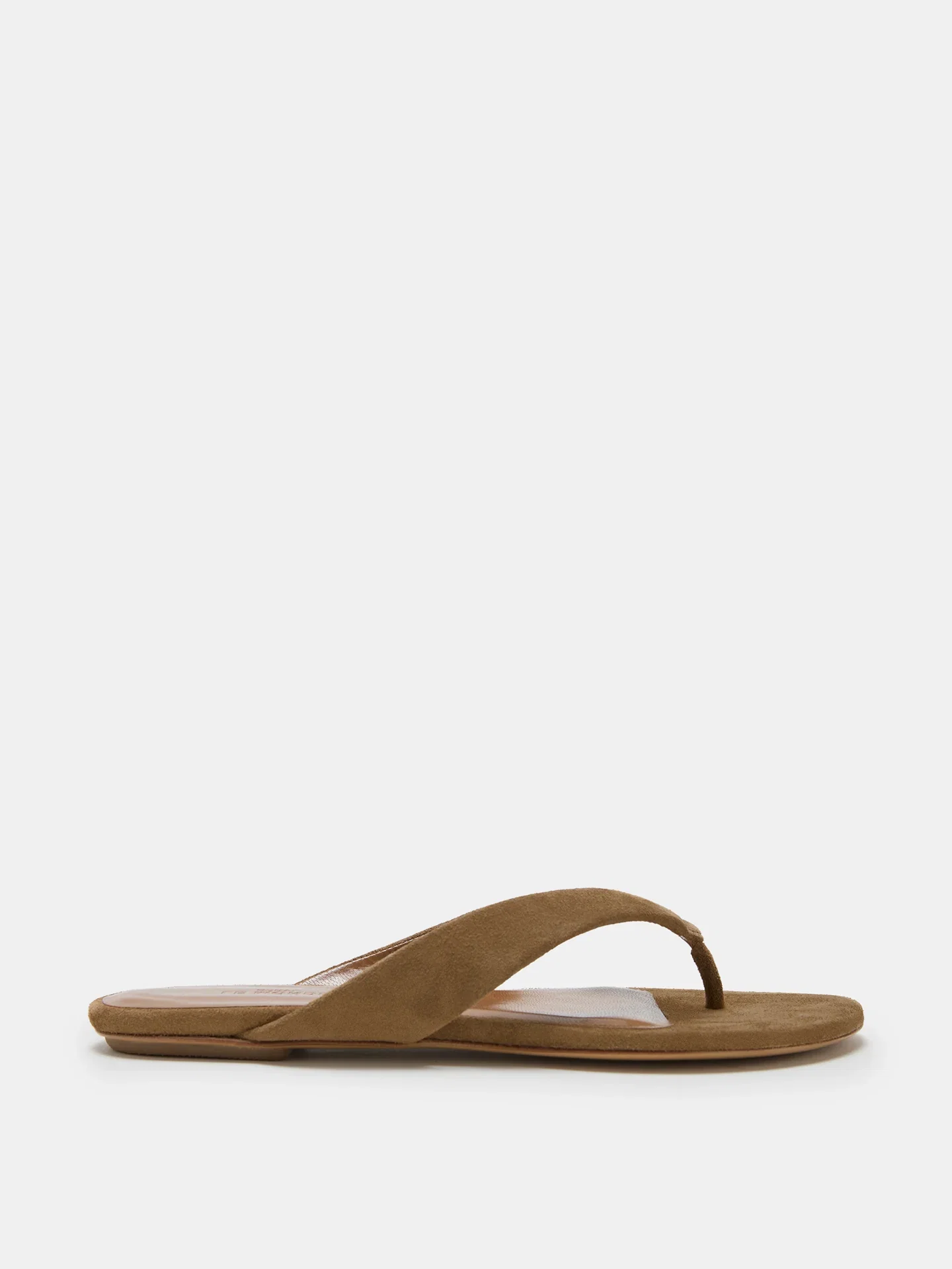 Image of Flat Thong Sandal / Taupe Suede