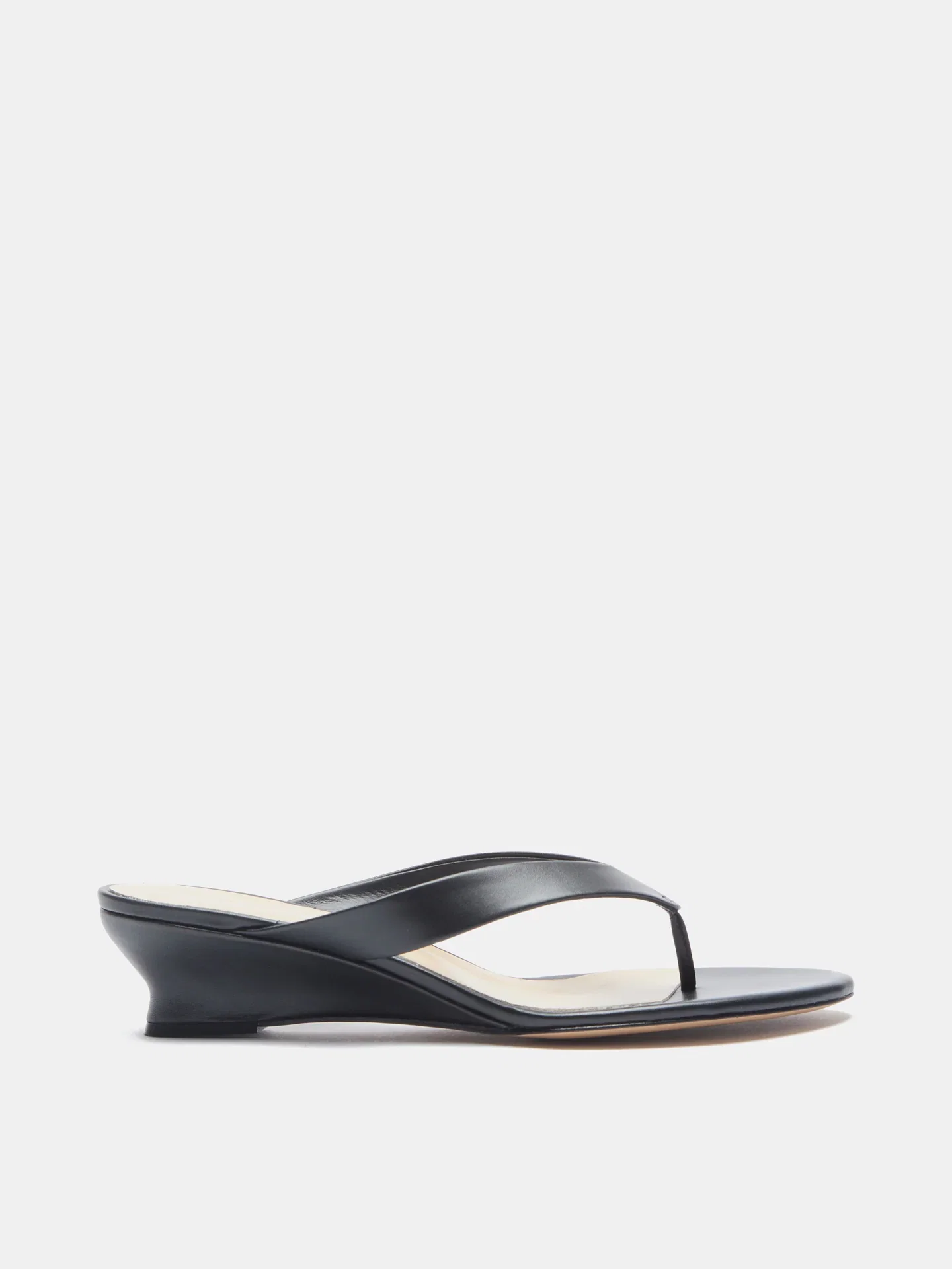 Image of Micro Wedge Thong / Black Leather