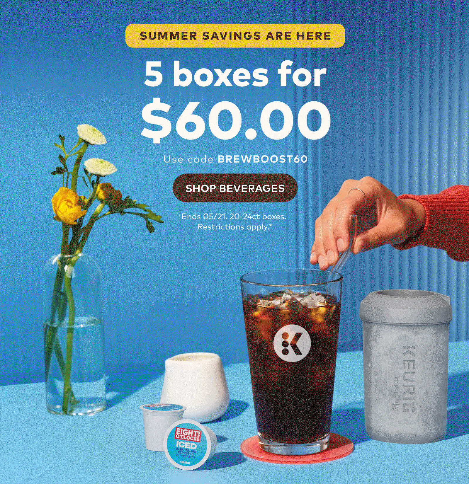 5 boxes of 20-24ct K-Cup® pods for $60 with code BREWBOOST60