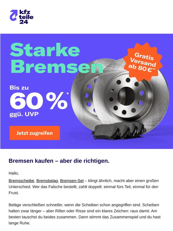 Bremsscheibe, Belag oder Set – kennst du den Unterschied?