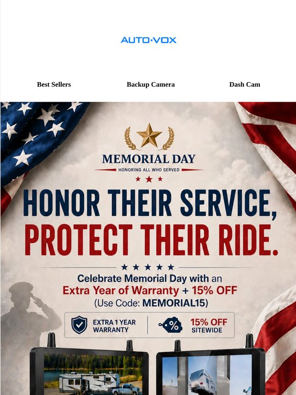 [AUTO‑VOX] Memorial Day | In Remembrance, Save 15%