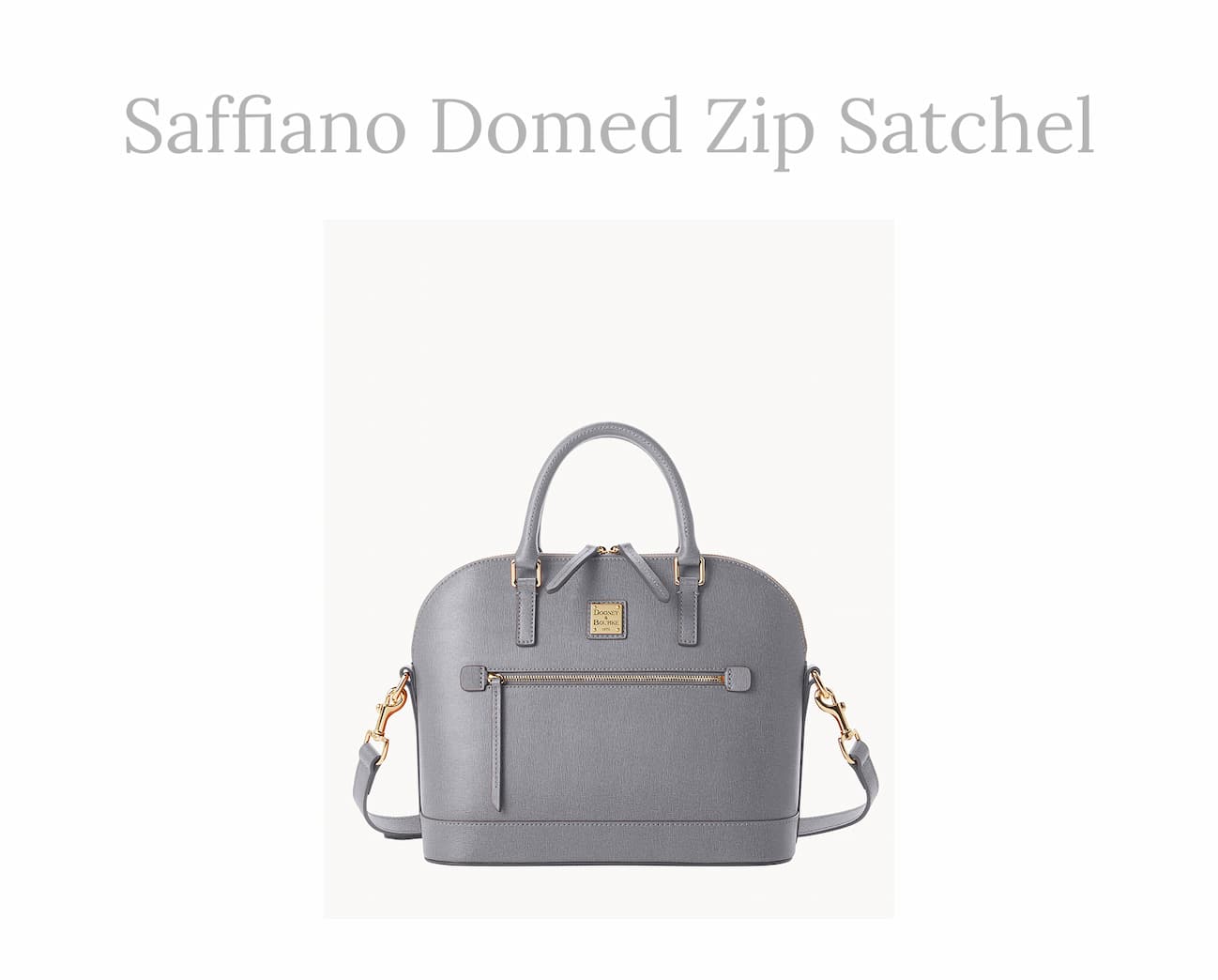 Saffiano Domed Zip Satchel