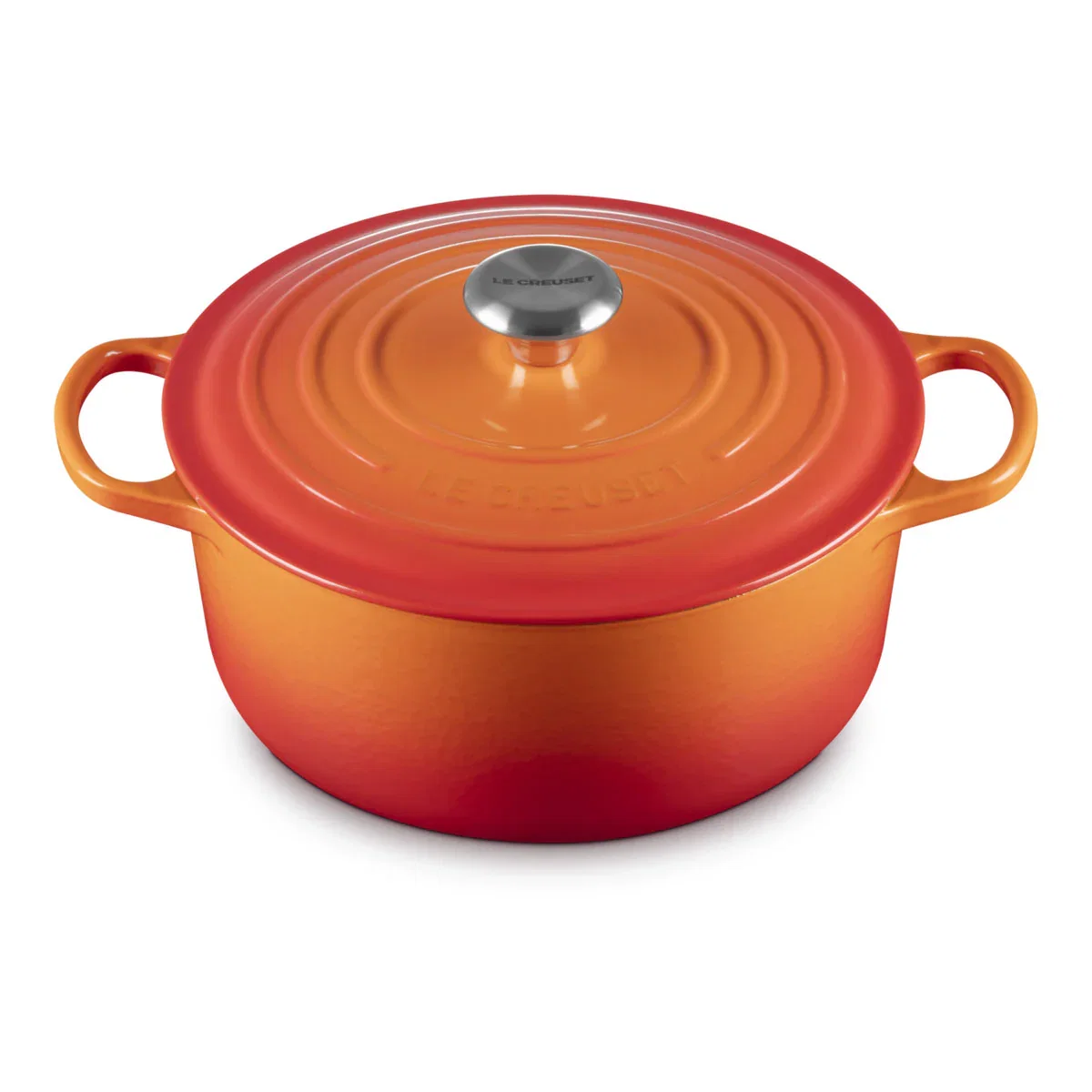 Image of Le Creuset Signature Cast Iron Round Casserole 26cm Volcanic