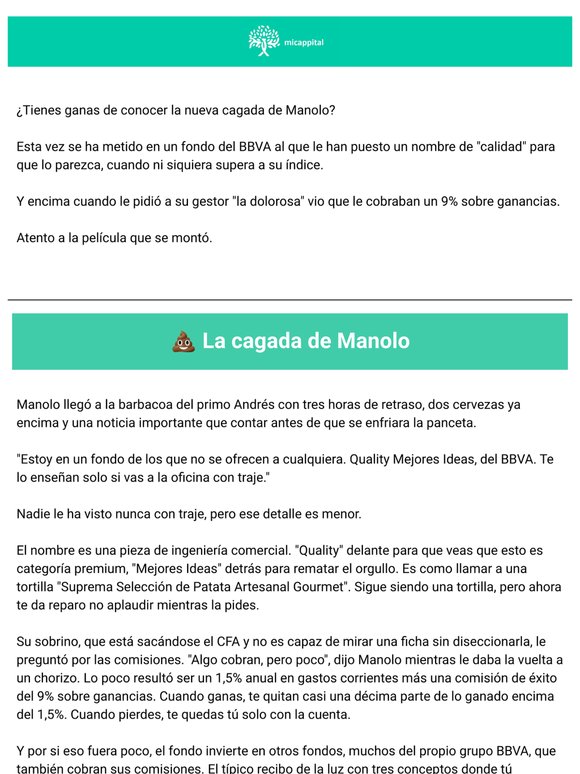 La dolorosa del nuevo fondo de Manolo
