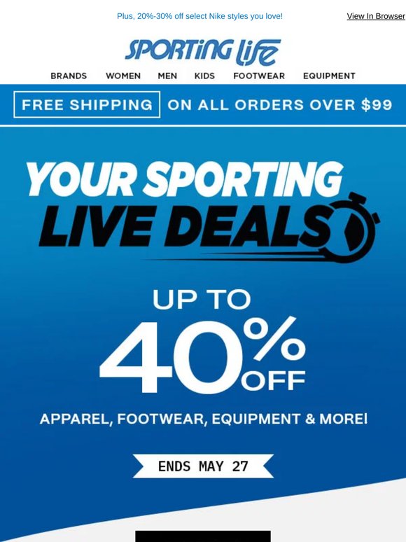 Up To 40% Off Your Sporting Live Deals