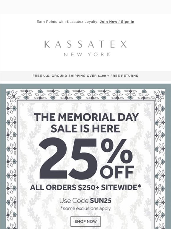 25% Off: The Memorial Day Sale