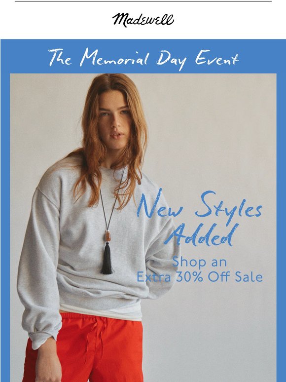 NEW STYLES ADDED: get an extra 30% off sale