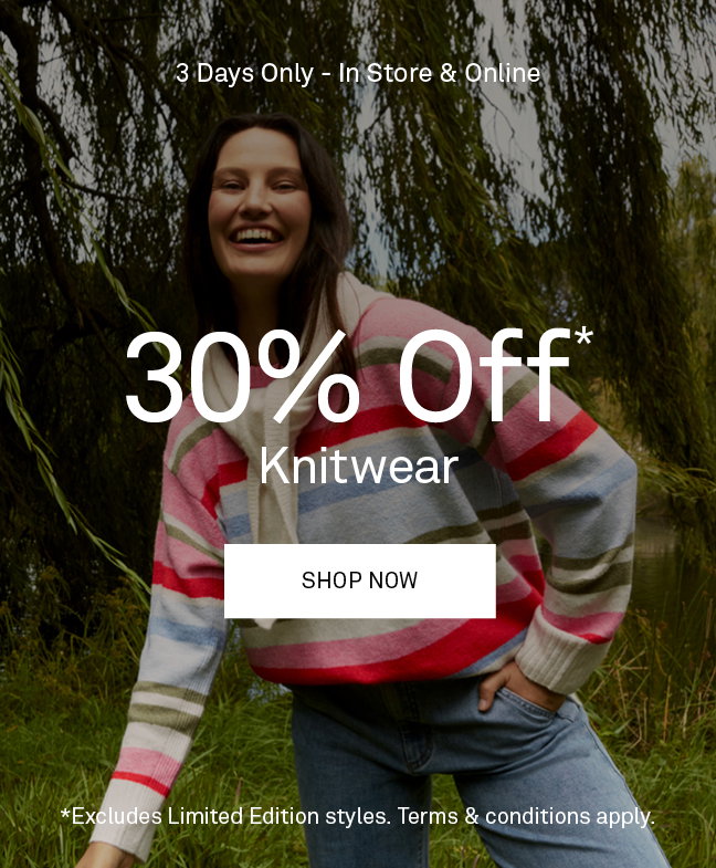 30% Off* Knitwear